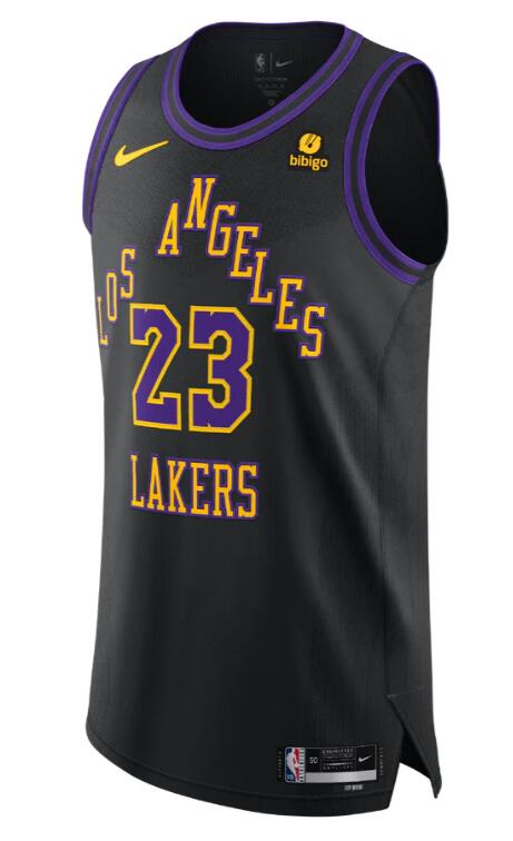Men Los Angeles Lakers 23 LeBron James Nike Black City Edition 2024 Swingman NBA Jersey